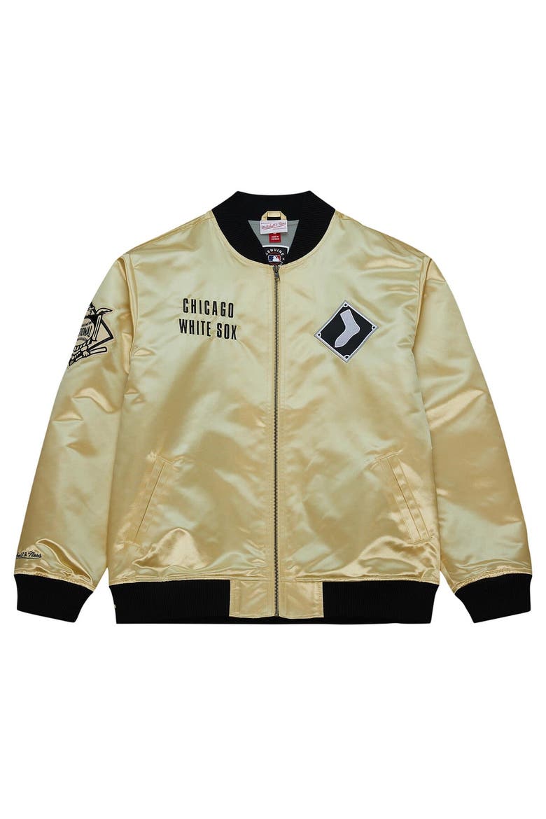 Men's Mitchell & Ness Gold Chicago White Sox OG 2.0 Lightweight Satin Full-Zip Jacket, Alternate, color, Gold