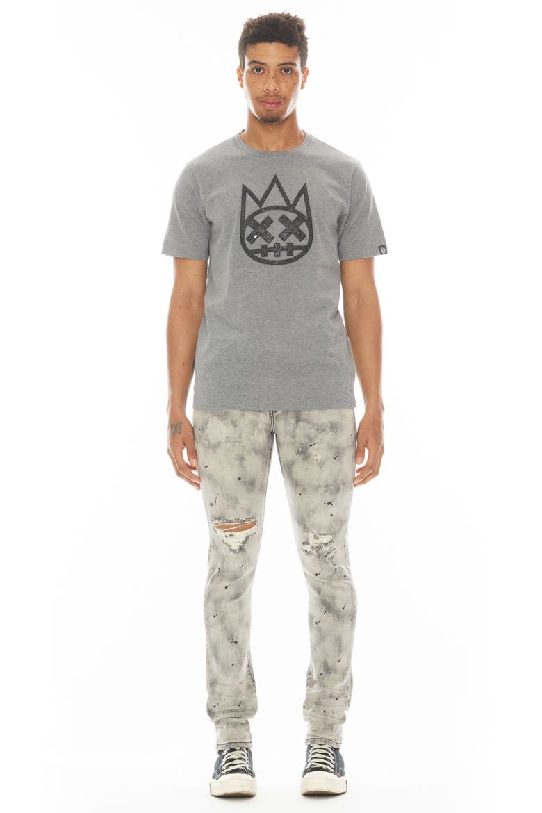 Punk Distressed Super Skinny Jeans, Alternate, color, CINDER