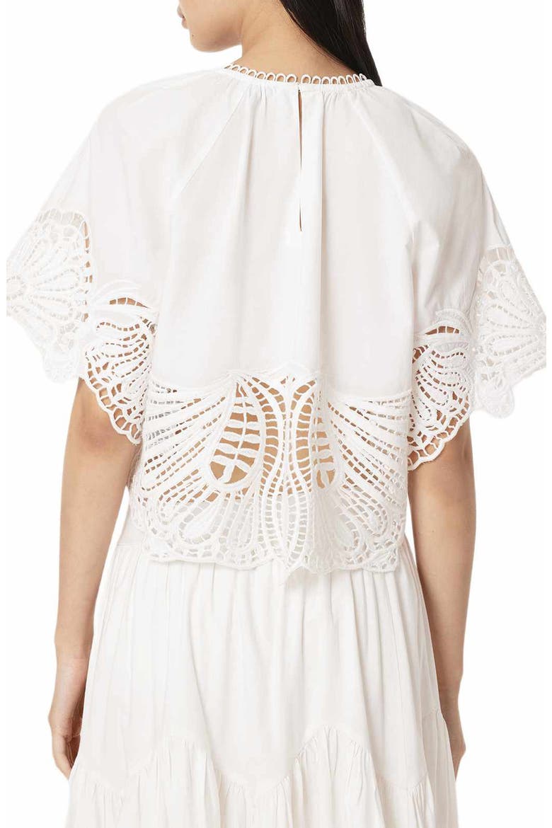 Femi Broderie Anglaise Cotton Top, Alternate, color, CHALK WHITE