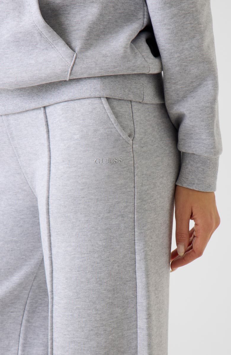 GUESS Nat Straight Leg Organic Cotton Blend Fleece Sweatpants, Alternate, color, Silver