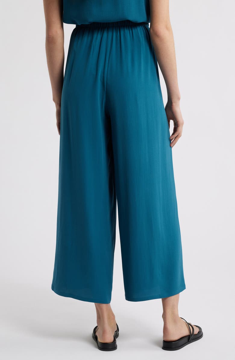Eileen Fisher Silk Crepe Georgette Ankle Wide Leg Pants, Alternate, color, Harbr