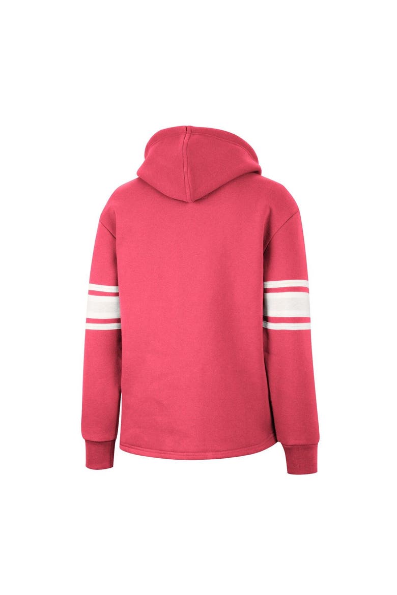 Women's Colosseum Scarlet Ohio State Buckeyes Mia Striped Full-Snap Hoodie Jacket, Alternate, color, Scarlet