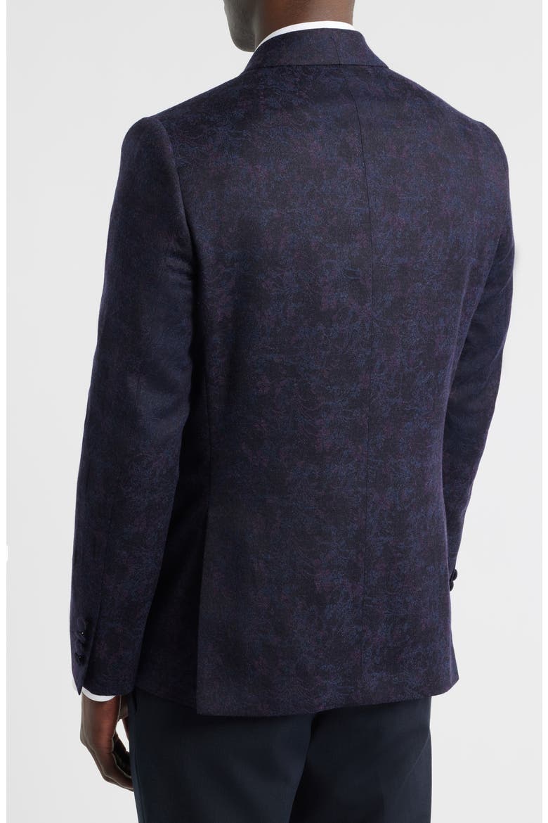 Ellis Purple Wool & Cashmere Shawl Collar Double Breasted Dinner Jacket, Alternate, color, NAVY