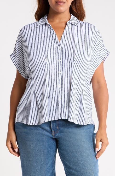 Gather Moss Crepe Knit Top