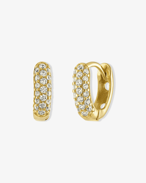 Bold Pave Huggie Hoops