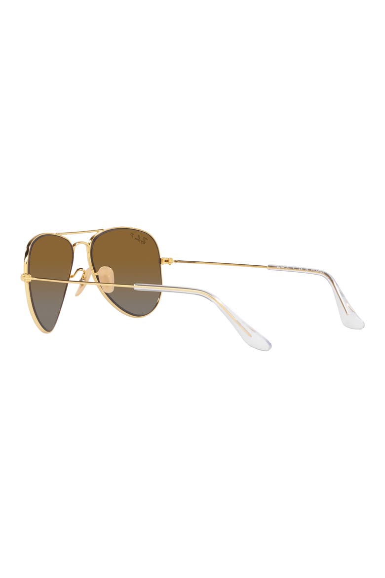 Kids' Junior Aviator 52mm Gradient Polarized Pilot Sunglasses, Alternate, color, GOLD FLASH