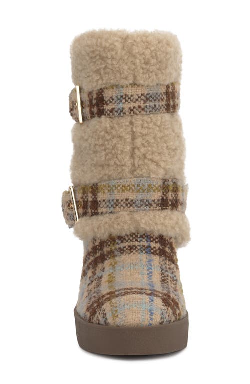 Jessica Simpson Meztyn Faux Shearling Wedge Boot In Brown
