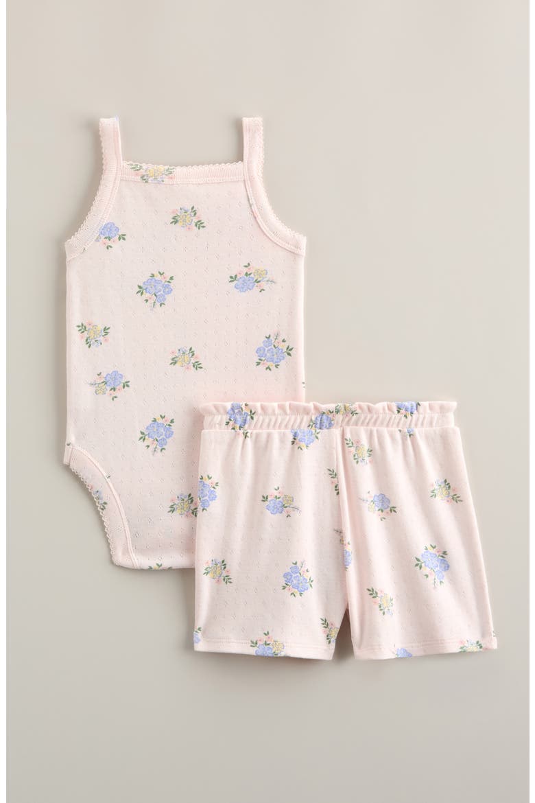 Tank Bodysuit & Shorts Set, Alternate, color, PINK HEAVEN FLOWER POWER