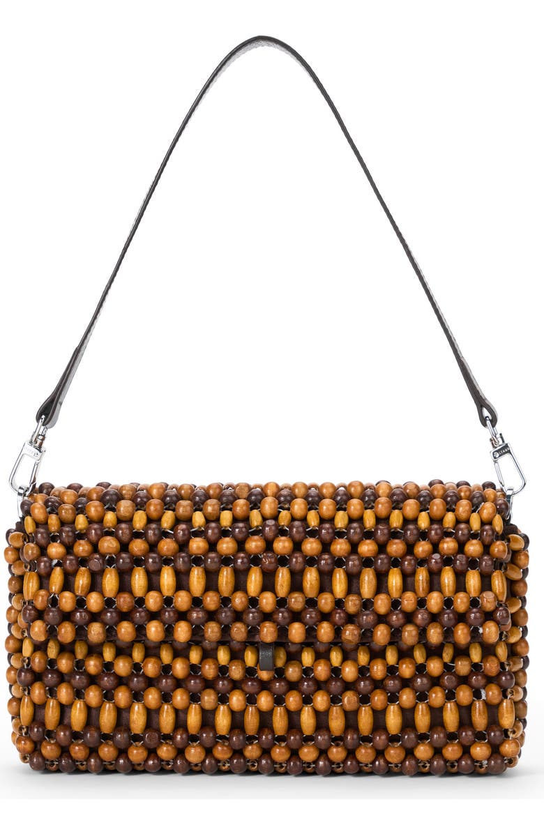 STAUD Timmy Beaded Shoulder Bag, Main, color, Wood Beads