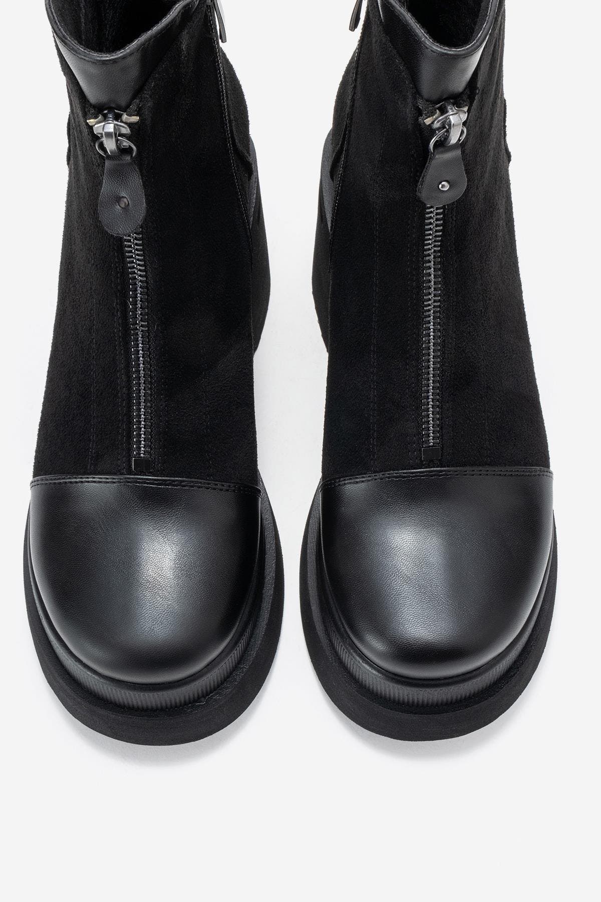 Ardenne Platform Zip Boot, Alternate, color, Black Suede Faux Leather
