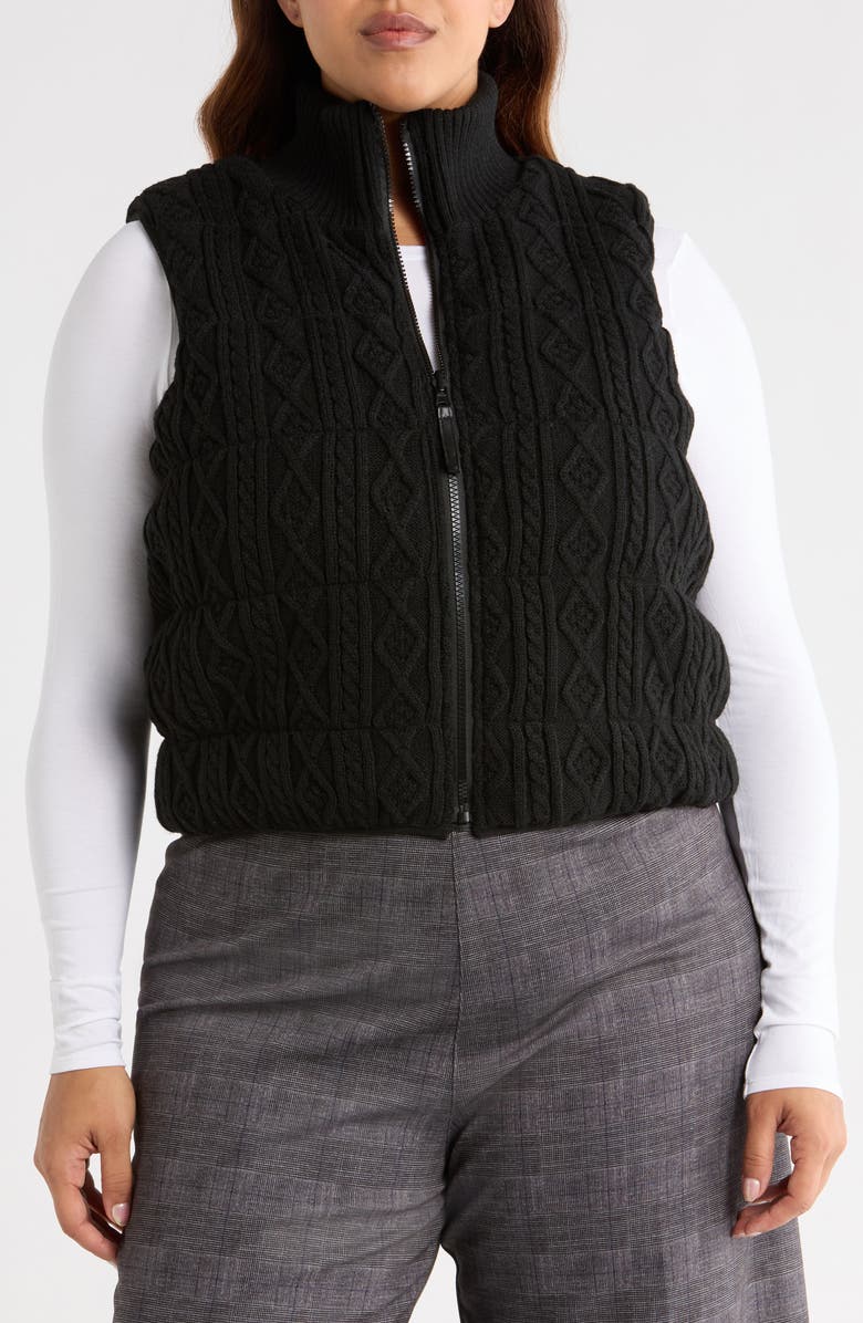 Lysse Prudence Reversible Puffer Sweater Vest, Main, color, Black