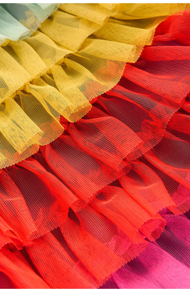 Mini Boden Kids' Rainbow Tiered Tulle Party Dress, Alternate, color, Rainbow Multi