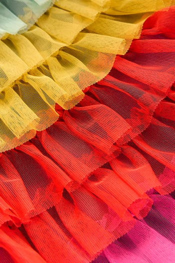 Kids' Rainbow Tiered Tulle Party Dress