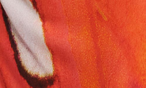 Desigual Cap Sleeve Ruched Maxi Dress In Orange