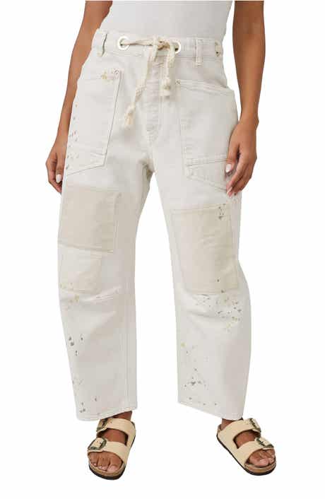 Free People Moxie Paint Fleck Cotton Utility Pants