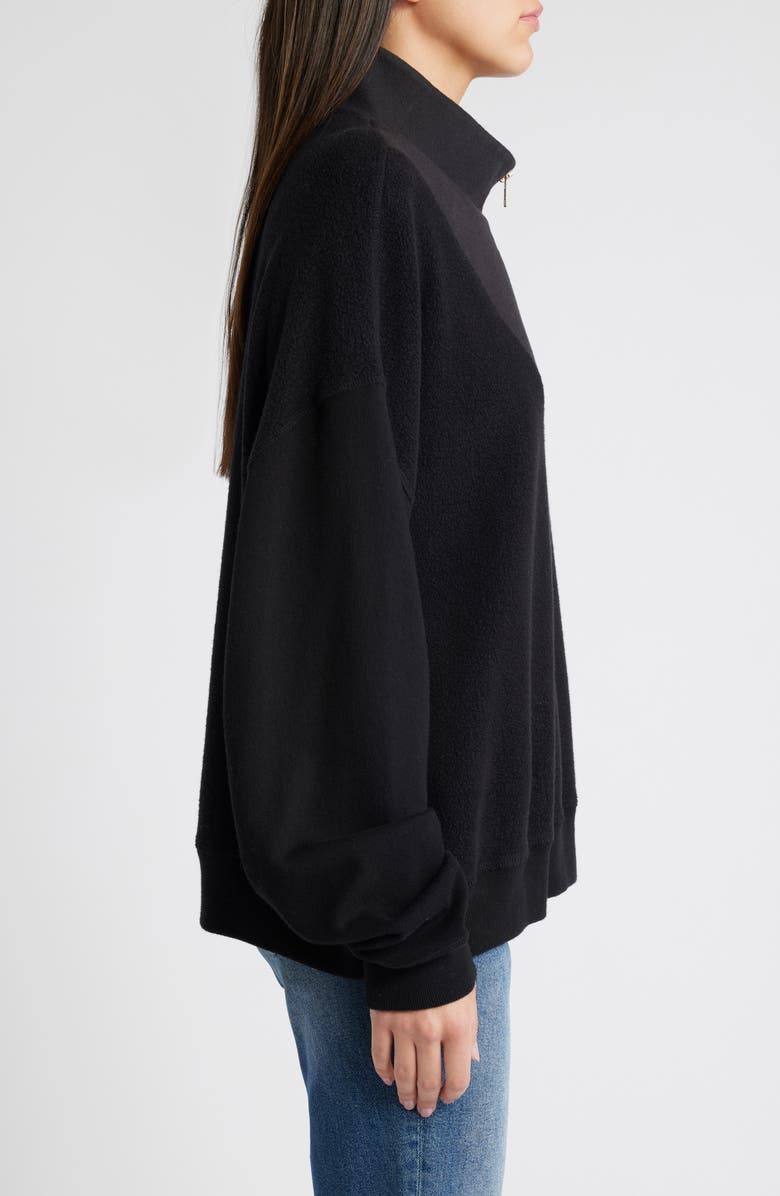 THE GREAT. The Slouch Mixed Media Half-Zip Pullover, Alternate, color, 
