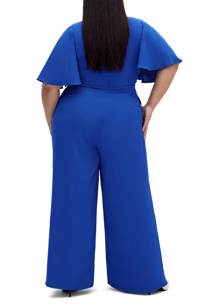 Braelynn Flutter Sleeve Jumpsuit, Alternate, color, CERULEAN