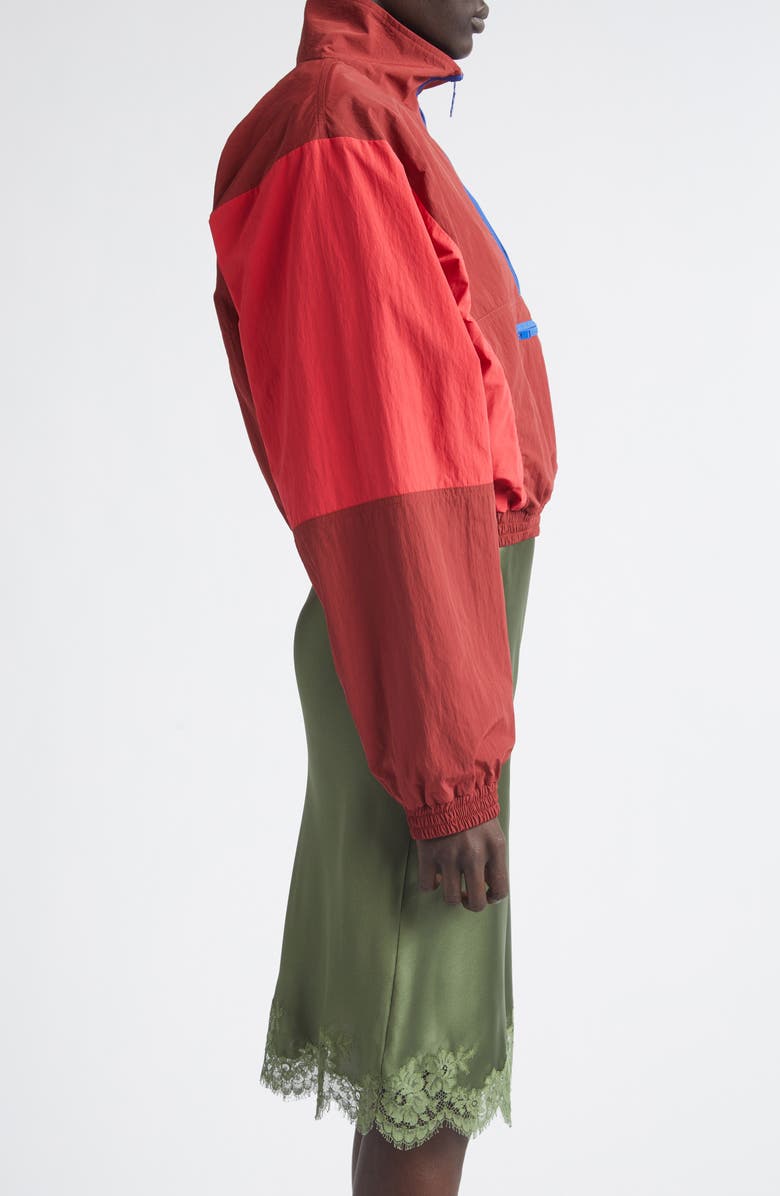 Saint Laurent Cassandre Crop Nylon Faille Windbreaker, Alternate, color,