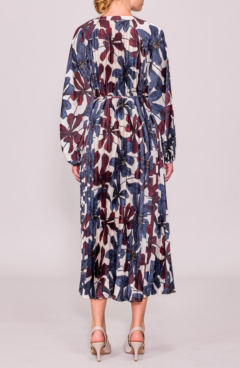 MELLODAY Floral Print Long Sleeve Shirtdress, Alternate, color, Bone Multi