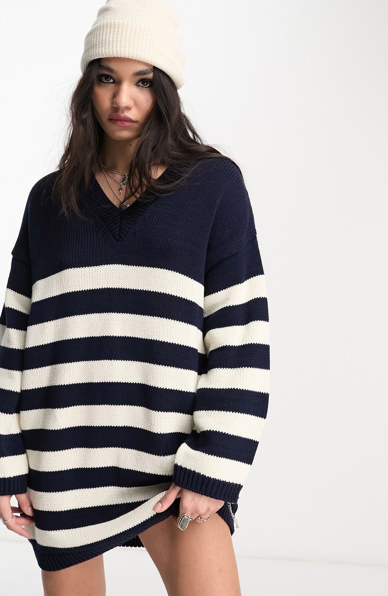 ASOS DESIGN Stripe Sweater Dress, Alternate, color, 