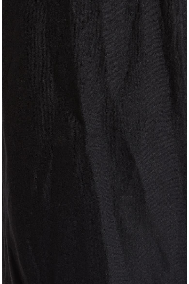 Frame Border Linen & Cotton Cover-Up Pareo, Alternate, color, BLACK