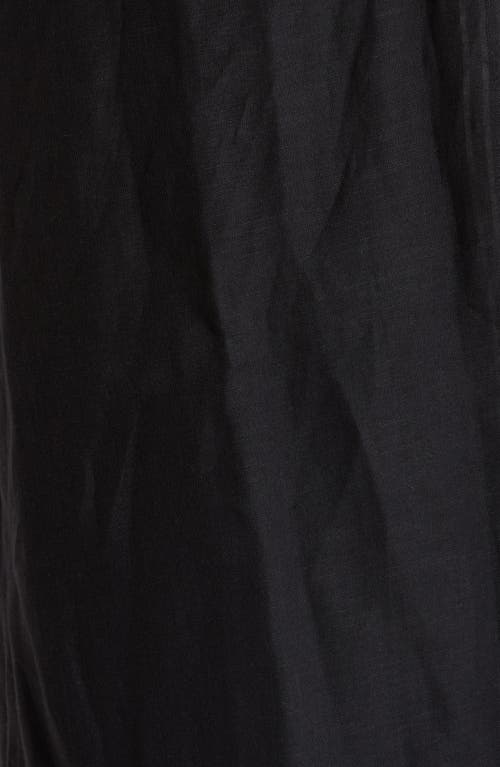 Nordstrom Frame Border Linen & Cotton Cover-up Pareo In Black