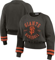 WEAR by Erin Andrews Women's WEAR by Erin Andrews Black San Francisco Giants Vintage Washed Cropped Pullover Sweatshirt