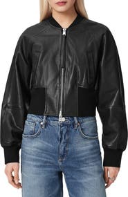 AllSaints Suri Leather Bomber Jacket
