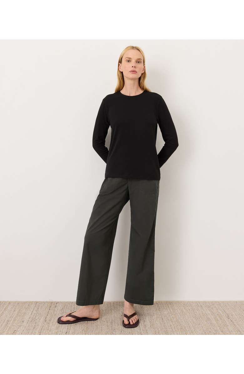 Pact Luxe Essential Crewneck Long Sleeve Tee Made With Organic Cotton, Alternate, color, Black