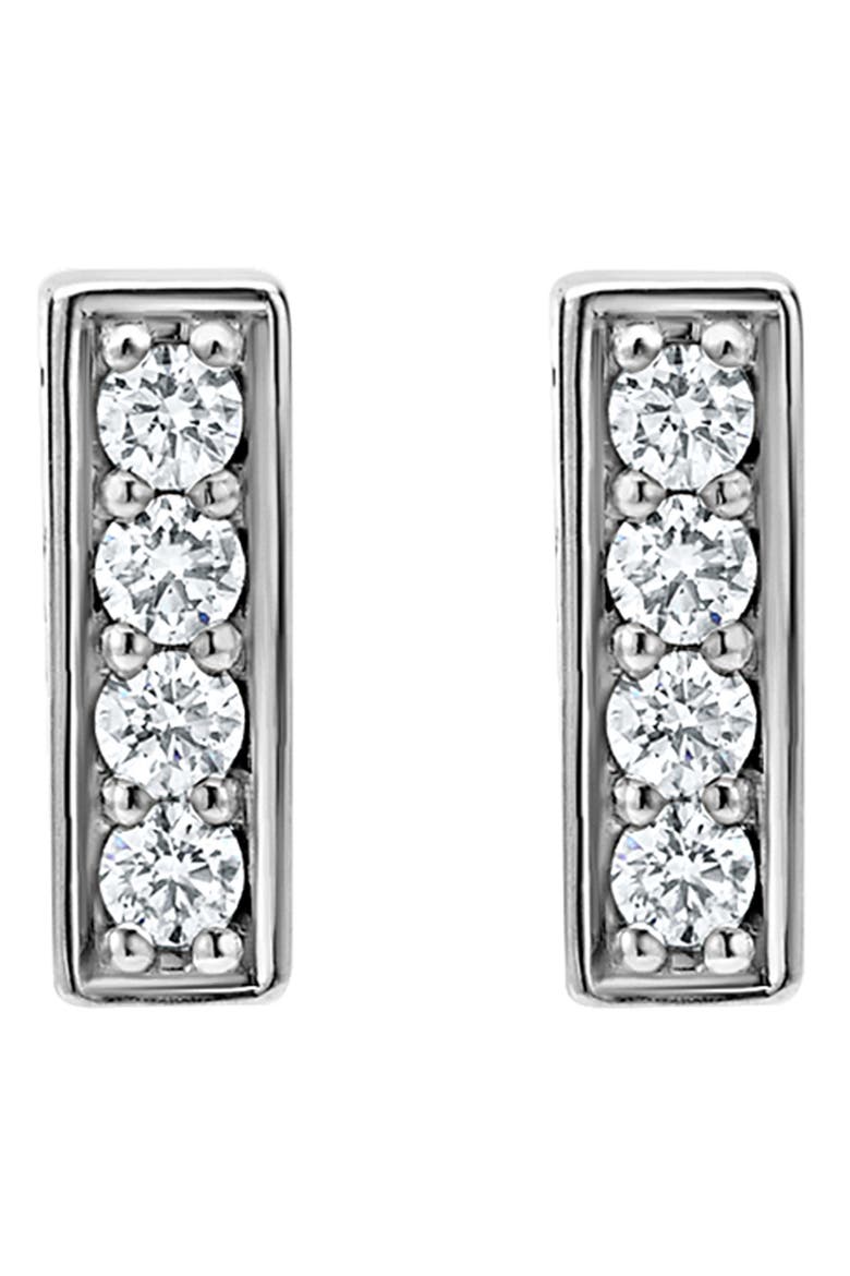 Linear Diamond Stud Earrings, Alternate, color, SILVER
