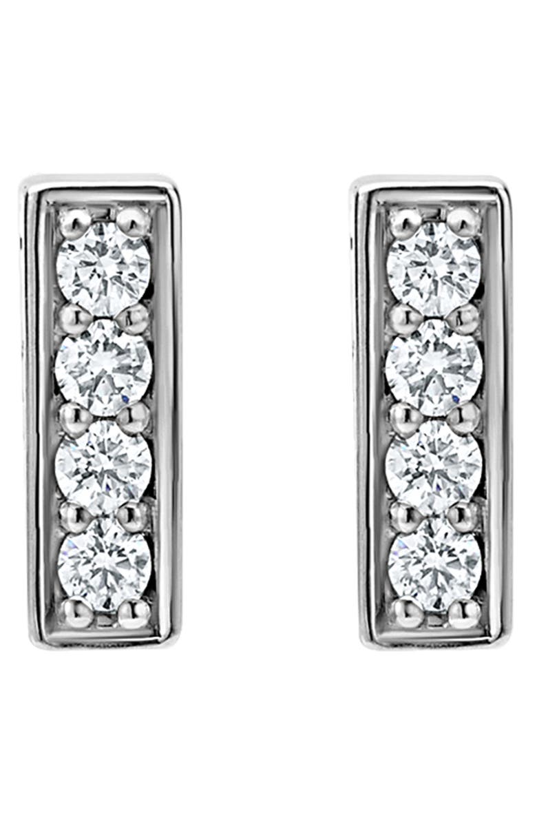 LAGOS Linear Diamond Stud Earrings, Alternate, color, Silver