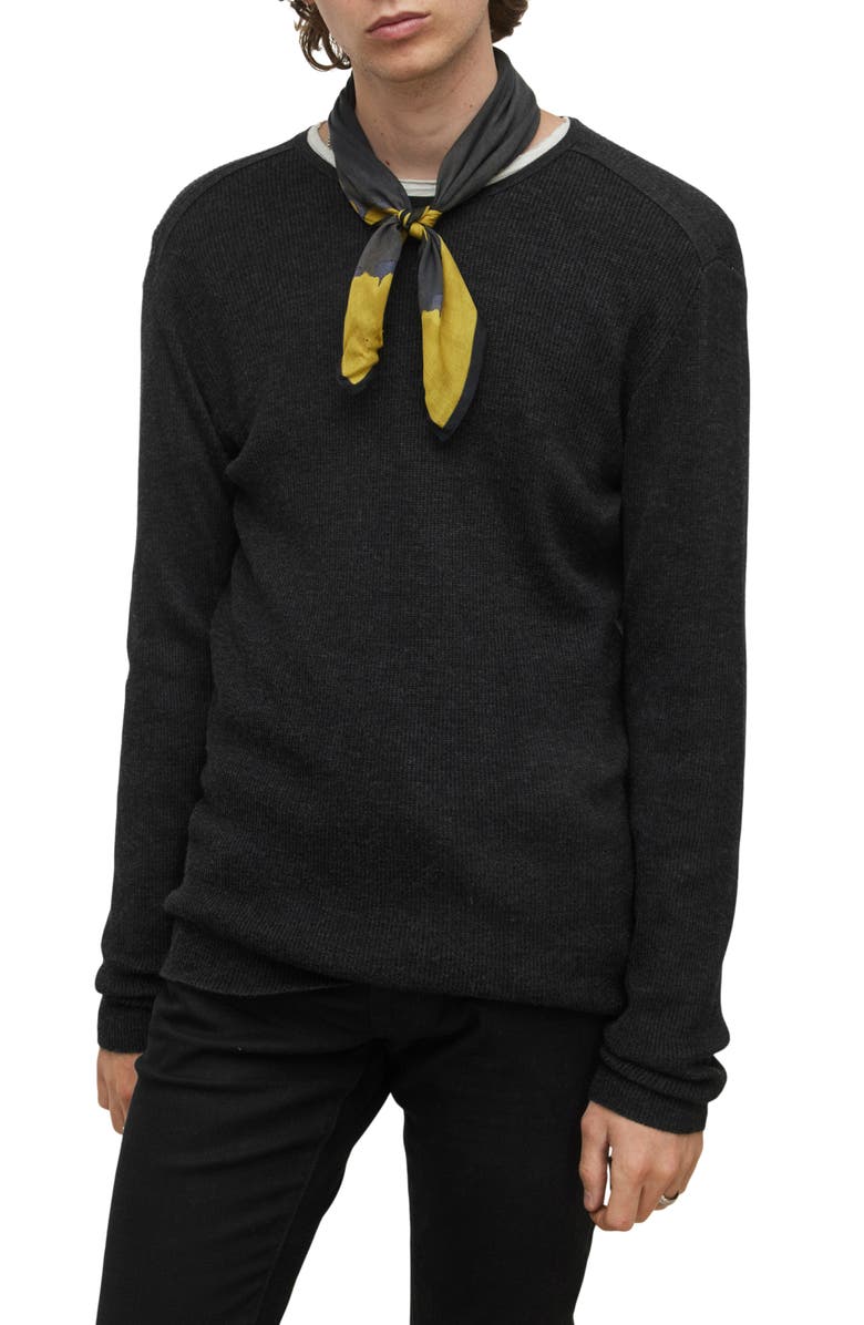 John Varvatos Astoria Merino Wool & Silk Crewneck Sweater, Main, color, 