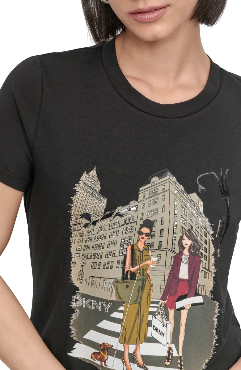 DKNY 5th Avenue Graphic T-Shirt, Alternate, color, 