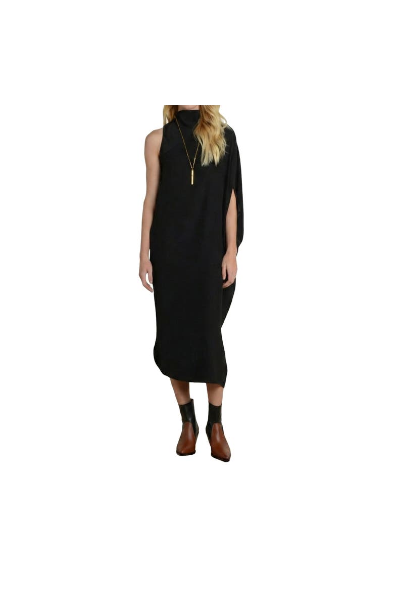 Madison Maison x Julie Harrah-Mockneck Sleeveless Dress, Alternate, color, Black