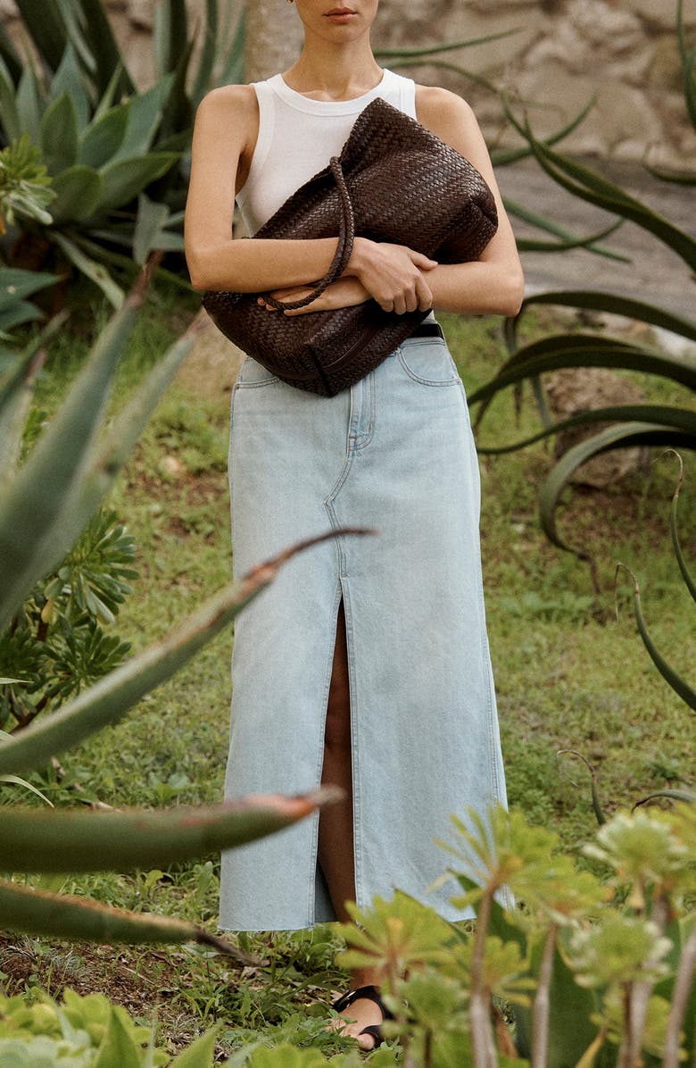 Madewell Handwoven Leather Tote, Alternate, color, Coffee Bean