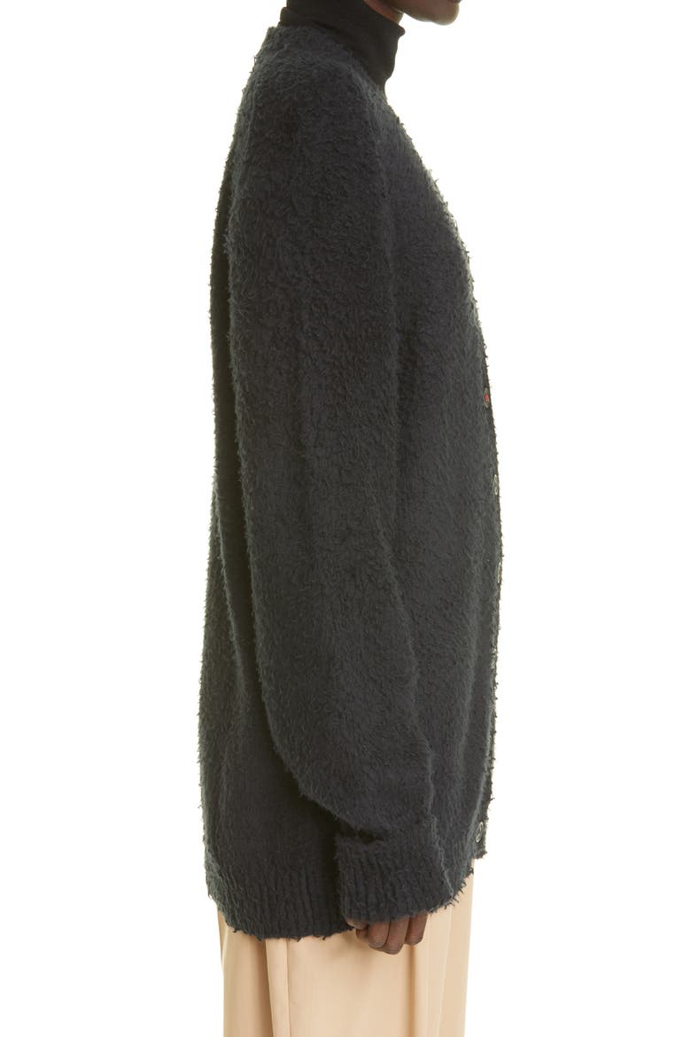 Oversize Cotton Blend Cardigan, Alternate, color, BLACK