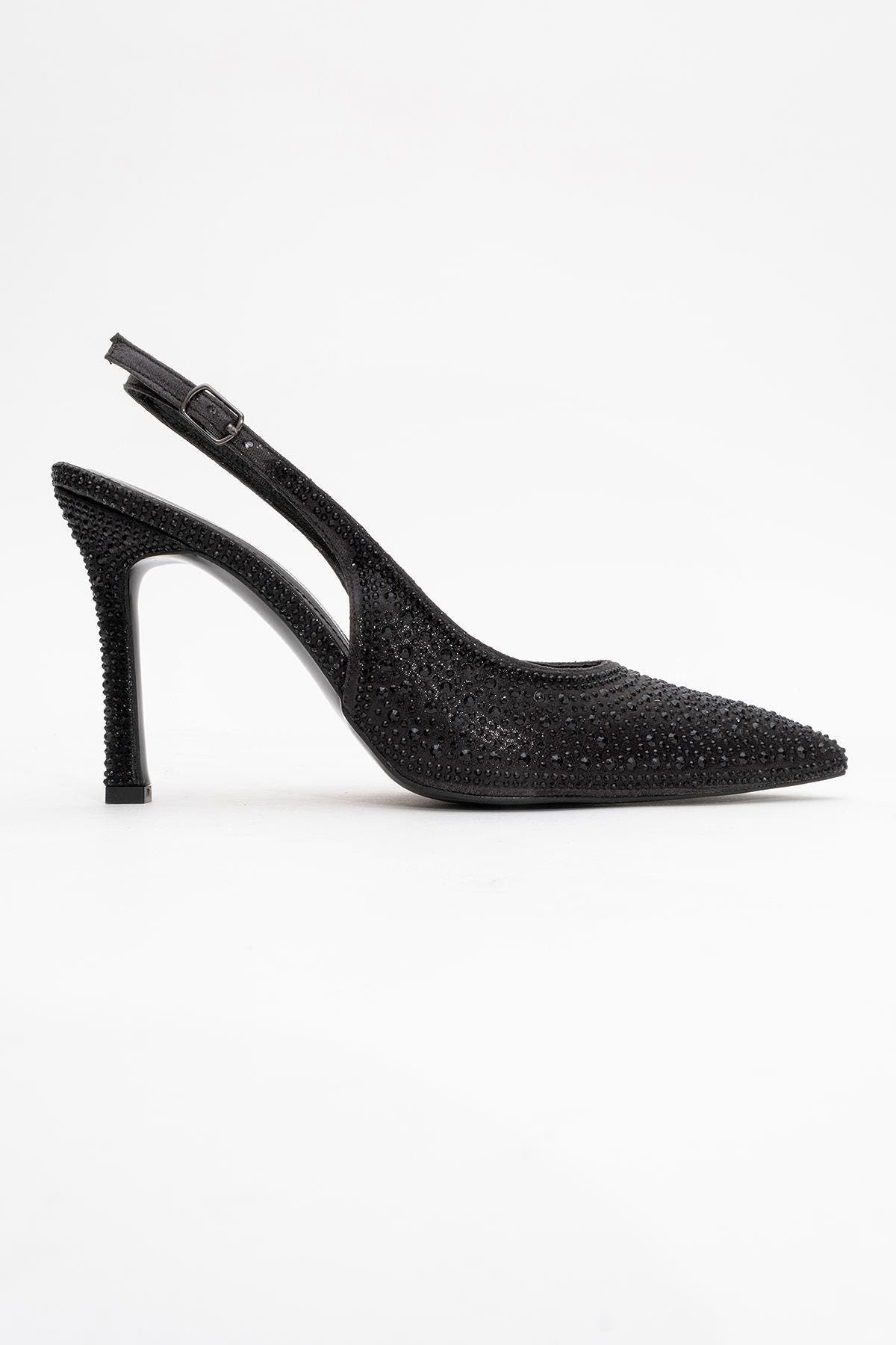 Prologue Shoes Roya Pointed Toe Stiletto Pump, Alternate, color, Black