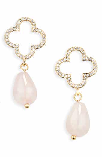 Varvara Clover Stone Drop Earrings
