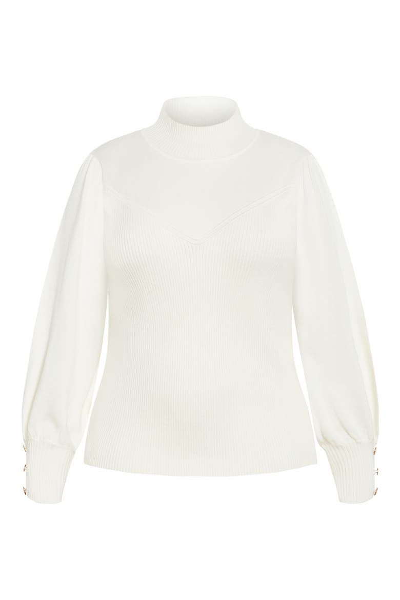 Sofia Mock Neck Rib Sweater, Alternate, color, CREAM