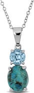 Julianna B. Turquoise & Blue Topaz Two-Stone Necklace