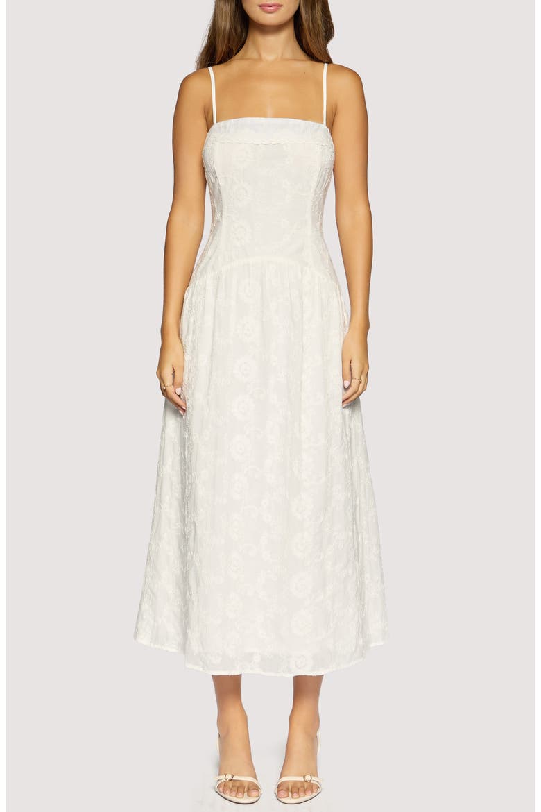 Olympia Embroidered Sundress, Main, color, WHITE