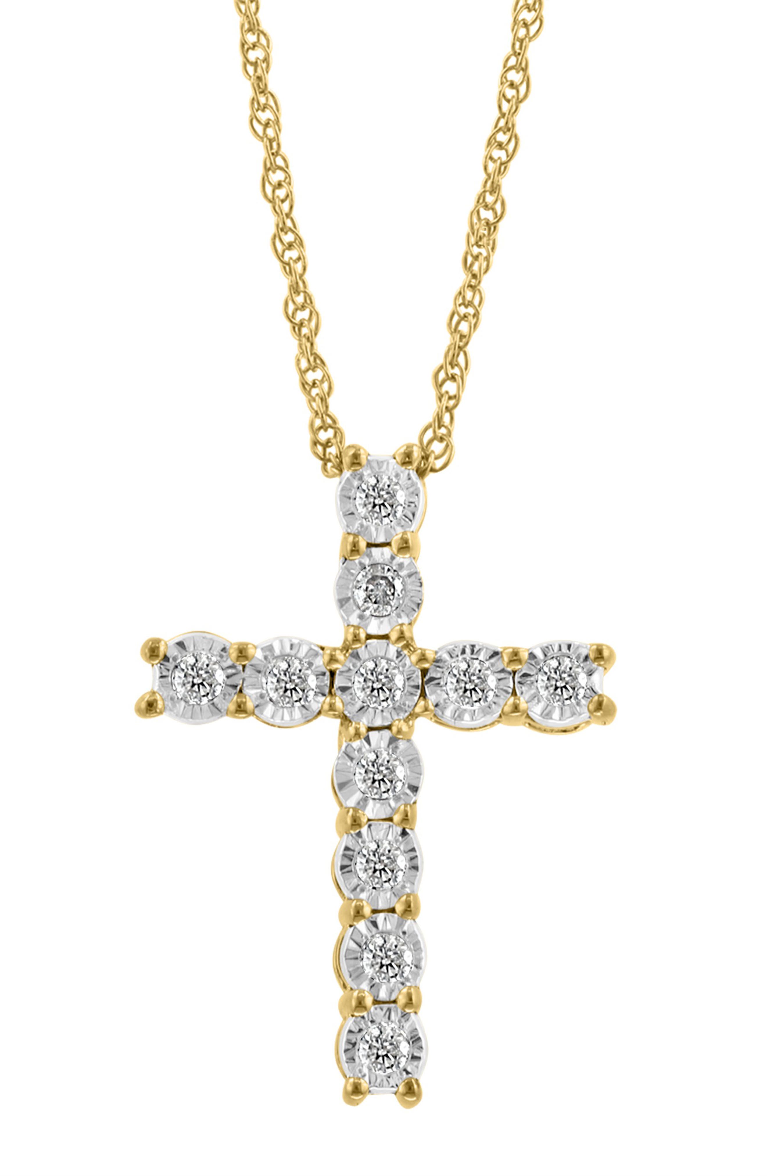 EFFY Diamond Cross Pendant Necklace