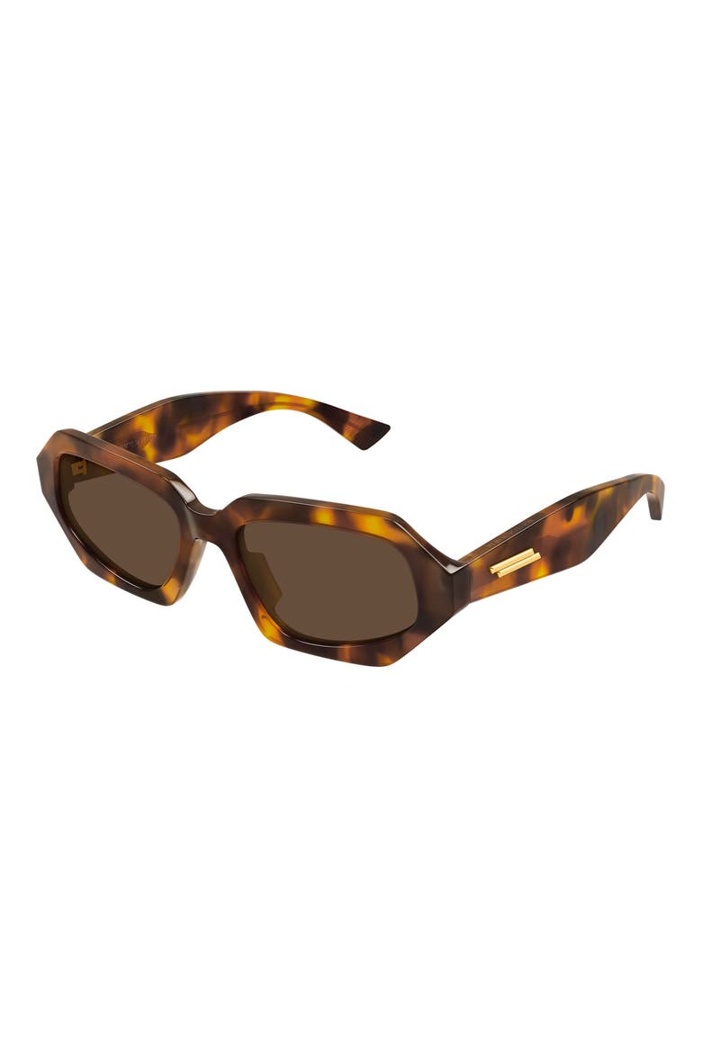 Gender Inclusive BV1502S 54mm Polarized Gradient Rectangular Sunglasses, Alternate, color, BROWN