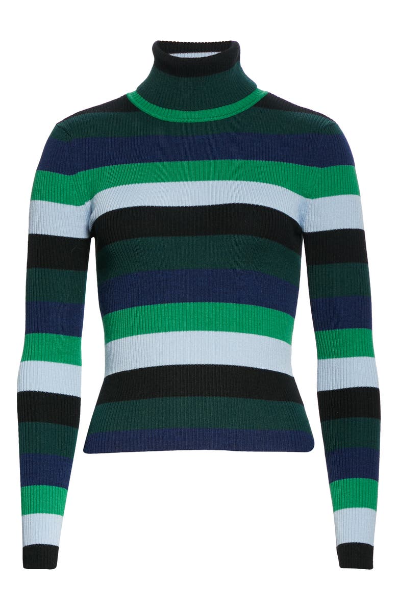 STAUD Ken Stripe Merino Wool Blend Turtleneck, Alternate, color,