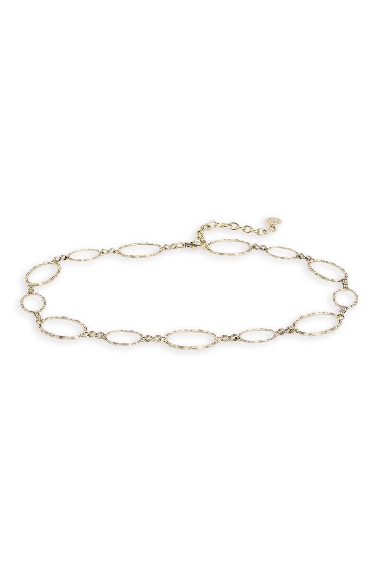 Scalloped Edge Oval Link Metal Belt, Main, color, LIGHT GOLD