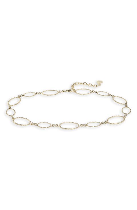 Scalloped Edge Oval Link Metal Belt