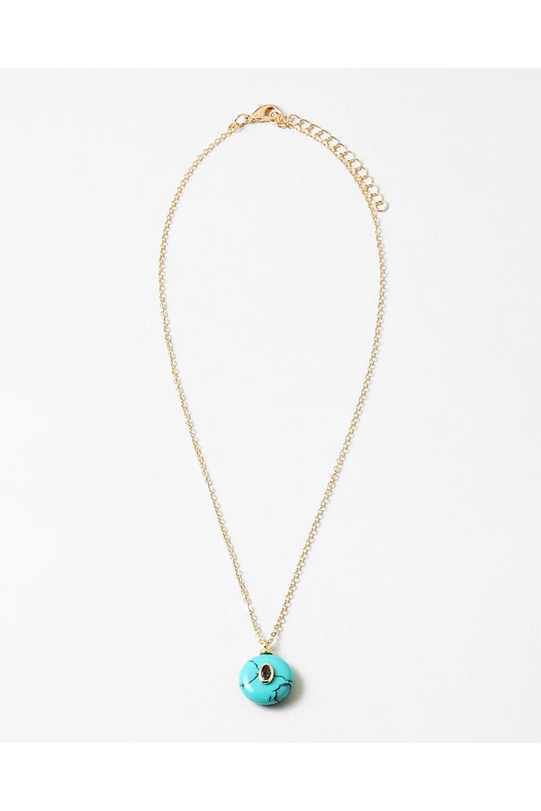 Electric Blue Turquoise with Violet Stone Necklace, Main, color, Blue