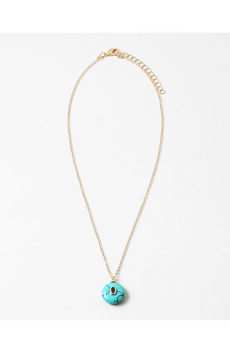 Erin McDermott Jewelry Electric Blue Turquoise with Violet Stone Necklace, Main, color, Blue