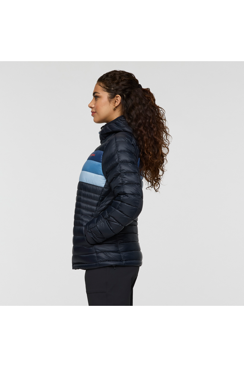 Fuego Down Hooded Jacket - Women's, Alternate, color, Carbon Stripes