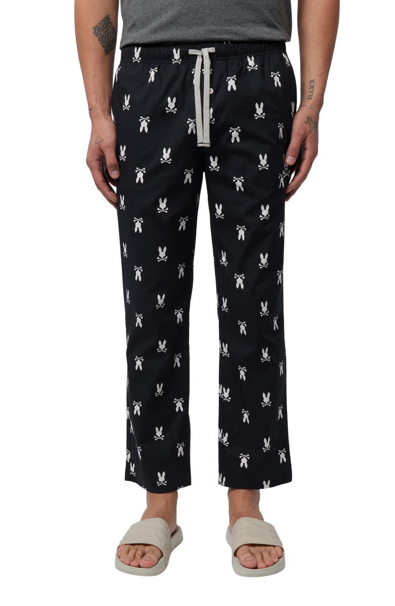 Psycho Bunny Cotton Poplin Pajama Pants, Main, color, 